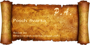 Posch Avarka névjegykártya